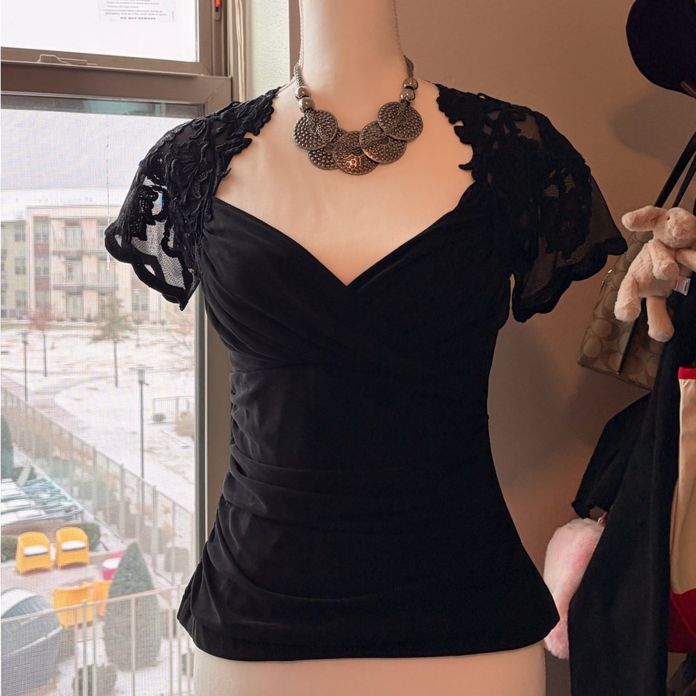 Elegant Black Sheer Dress with Embroidered Details SOLD